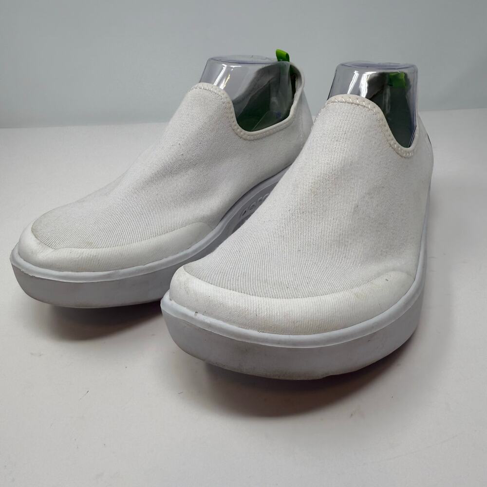 Oofos OOmg Eezee Limited loafers Women's 11 White Neon Green Slip-On Recovery